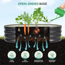 Galvanized Raised Garden Bed Outdoor - 4×2×1ft Planter Raised Beds for Gardening | Oval Metal Garden Planter Box with Safety Edging and Gloves for Vegetables Fruits and Flowers - Grey by GreenHaven Gardens