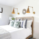 JONATHAN Y JYL7461A-SET2 Rover 7" Farmhouse Industrial Adjustable Arm Metal LED Wall Sconce Rustic Bohemian 2700K 4W Bulb for Entryway Lobby Kitchen Bathroom Bedroom Hallway, Brass Gold (Set of 2) by CozyNest Decor