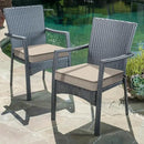 LVTXIII Patio Chair Cushions 19"x19"x3", Water-Repellent Outdoor Seat Cushions for Patio Furniture, Square Chair Pads with Ties for Home Garden Decoration, Set of 2, Light Grey by GreenHaven Gardens