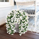 Faux Bougainvillea Artificial Flowers Plants for Outdoors Outside Decoration, 2 PCS White Fake Flowers UV Resistant Look Real Silk Long Trailing Vines for Front Door Porch Planter Patio Garden Yard by CozyNest Decor