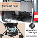 Jovial Lightweight Baby Stroller, Folding Travel Stroller with Reclining Seat, Canopy, 5-Point Safety Harness, Storage Basket, Smooth Wheels, Compact Portable Design (39.8" x 18.7" x 32.3") by TinyTreasures Baby Boutique