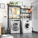 Over Washer and Dryer Shelves,Heavy Duty Laundry Room Storage Organization Clothes Drying Rack,5 Tier Adjustable Height Wire Shelving and Wire Basket with Hanger Rod&Hook,Space Saving Shelf by CozyNest Decor