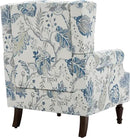 UIXE High Back Floral Accent Chair, Upholstered Armchair in Fabric, Retro Printed Wingback Arm Chair for Living Room, Nailhead Trim Single Sofa Bedroom Reading Seat - Plants Blue by CozyNest Decor