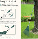 ORIENTOOLS Rake for Leaves,Adjustable Garden Leaf Rake ,Lightweight Steel Poly Yard Rake，22 Tines, 42 to 60 Inches (Silver Handle) by GreenHaven Gardens