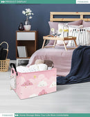 FANKANG Storage Bins, Nursery Hamper Canvas Laundry Basket Foldable with Waterproof PE Coating Large Storage Baskets for Kids Boys and Girls, Office, Bedroom, Clothes,Toys(Rec-pink cloud ） by TinyTreasures Baby Boutique