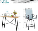 PHI VILLA 5 Piece Patio Bar Height Dining Set, Outdoor High Top Patio Table and Chairs Set with 4 Outdoor Bar Stools & 41" Wood-Like Iron Bar Table with 1.57" Umbrella Hole for Garden by CozyNest Decor