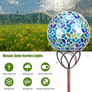 VCUTEKA Solar Outdoor Lights Garden Decor Mosaic Solar Garden Lights Waterproof Glass Ball LED Pathway Stake Light for Landscape Lawn Patio Yard Decoration 6 inch, Blue by CozyNest Decor