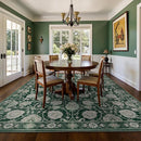 Floral 8x10 Area Rugs for Living Room, Washable Large Bedroom Rug, Soft Non Slip Carpet, Stain Resistant Low Pile Carpets for Indoor Under Table Dining Home Office Nursery, Dark Green by TinyTreasures Baby Boutique
