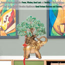 Green Aventurine Crystal Money Tree on Gold Elephant Statue, 17”Large Gemstone Bonsai Tree of Life Home Décor Gifts for Wealth Positive Energy, Feng Shui Décor by GreenHaven Gardens