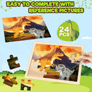 4 Packs Puzzles for Kids Ages 4-6, Wooden Dinosaur Puzzles for Toddlers Ages 2-4, Preschool Educational Dino Puzzles Boards Toys Gifts for 3 4 5 6 Boys Girls by TinyTreasures Baby Boutique