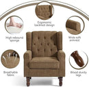 Lumibee High Back Accent Chair,Upholstered Wingback Armchair with Solid Wood Legs for Small Spaces,Comfy Single Sofa Chair for Living Room,Bedroom,Office-Gray by CozyNest Decor