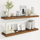 Fun Memories 40" Rustic Wood Floating Shelves with Invisible Brackets for Storage & Decor, Deep Wall Mounted Shelves for Bathroom, Kitchen, Living Room (Brown,Set of 2) by CozyNest Decor