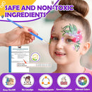 Face Painting Kit for Kids, 24 Colors Water Based Non-Toxic Face Paint with Stencils & Brushes, Professional Body Makeup Set for Halloween, Birthday, Parties with Guide Book Art and Craft Art Supplies by TinyTreasures Baby Boutique
