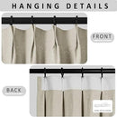 Macochico Pinch Pleated Blackout Linen Curtains 96 Inches Long 100% Light Blocking Burlap Curtains for Bedroom Living Room Thermal Window Panels with Tieback 72”Wx96”L Ivory White 1 Panel by CozyNest Decor