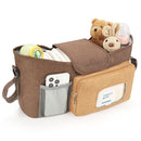 Accmor Universal Stroller Organizer with Insulated Cup Holder, Stroller Caddy Bag Accessories, Stroller Cup Holder Organizer for Uppababy Baby Jogger Britax Stroller, Brown by TinyTreasures Baby Boutique