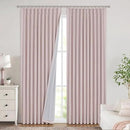 Vision Home Soft Pink Pinch Pleated Full Blackout Curtains Linen Blended Room Darkening Window Curtains 63 inch for Living Room Bedroom Thermal Insulated Pinch Pleat Drapes with Hooks 60" Wx63 Lx1 by CozyNest Decor