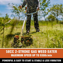 COOCHEER 58cc Gas Weed Eater, 4 in 1 String Trimmer 2-Cycle Gas Powered Weed Wacker Brush Cutter with 18.5’’ Cutting Path, Straight Shaft Weed Trimmer Grass Cutter for Yard, Garden Care, Orange by GreenHaven Gardens