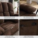 Oversized Recliner Chair Extra Wide Large Recliner for Adults 350lbs with Lumbar Support Pillow Nursery Chair Living Room (Manual, BROWN-6008) by CozyNest Decor