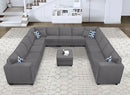 L Lengend Vansen Modular Sectional Sofa U Shaped Couch with Ottoman Modern Reversible Corner Sectional Couch for Living Room (Dark Grey, U Shaped Sofa-6) by CozyNest Decor