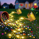 Solar Lights Outdoor, Watering Can with Cascading Lights, Watering Can with Hook Solar Lantern, Gardening Decor for Yard Patio, Gardening Gifts for Mom Grandma Women (2 Pack) by GreenHaven Gardens
