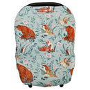 Baby Car Seat Cover, Multi-use Nursing Cover for Breastfeeding, Stretchy Stroller Cover Boys Girls, Stretchy Carseat Canopy, Soft Breathable, Woodland Animal Bear by TinyTreasures Baby Boutique