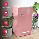 Frigidaire EFR376 Retro Bar Fridge Refrigerator with Side Bottle Opener, 3.2 cu. Ft, Pink/Coral by CozyNest Decor