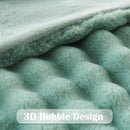 NEWCOSPLAY Faux Fur Twin Blanket Sage Green Bubble Blanket Thick Warm Soft for Couch Sofa Bed 550GSM (New Sage Green, Twin(60"x80")) by CozyNest Decor