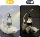 Solar Cat Garden Statue 10 Inch Porch Patio Decor for Outside Yard Decoration Outdoor Unique Housewarming Gardening Birthday Gifts for Cat Lovers Women Grandma