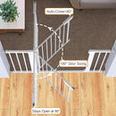Cumbor 2 Pack 29.7-46" Baby Gate for Stairs, Mom's Choice Awards Winner-Auto Close Dog Gate for doorways, Easy Install Pressure Mounted Pet Gates indoor, Easy Walk Thru Wide Safety Gate for Dog, White by TinyTreasures Baby Boutique