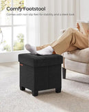 SONGMICS Storage Ottoman, Small Ottoman Foot Rest with Legs, 15 x 15 x 15.7 Inches Foot Stool, Load up to 660 lb, for Living Room, Bedroom, Dorm, Ink Black ULSF014B01 by CozyNest Decor