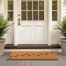 Barnyard Designs Natural Coco Coir Heavy Duty Backing Doormat - Large Cute Non-Slip Front Door Welcome Mat for Outside Entrance or Porch Entry, Brown (24x36, Paws) by CozyNest Decor