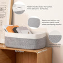 Storage Baskets for Organizing 3 Pack, Woven Baskets for Shelves, Closet Organizer Bins Empty Gift Basket Toy Storage for Toys, Books, Towels, Clothes, 15"x11.42"x6.7", Grey by TinyTreasures Baby Boutique