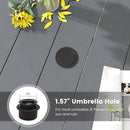 DIFY Outdoor Dining Table for 4, Round Patio Table with Umbrella Hole for Garden, Backyard and Porch (Dark Grey) by GreenHaven Gardens