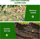 Dual Headed Weeding Tool, Long Handle for Loosening Soil Weeding Digging with Heavy Duty Stainless Steel Manual Weeder Hoe Garden Tool 17-45 inch Metal Black by GreenHaven Gardens