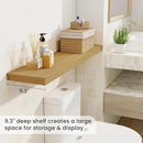 Fun Memories 40" Rustic Wood Floating Shelves with Invisible Brackets for Storage & Decor, Deep Wall Mounted Shelves for Bathroom, Kitchen, Living Room (Oak, Set of 2) by CozyNest Decor
