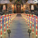 22" Candy Cane Lights Outdoor Pathway 2PK 24 PCS Candy Cane Christmas Decorations 8 Modes Solar Candy Cane Lights with Star Total 25FT Christmas Pathway Lights Outdoor for Xmas Yard Garden Walkway by GreenHaven Gardens