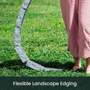 Beuta Landscape Edging | Garden Edging Border | Faux Stone Bricks for Lawn edging, Flower beds, Pathways & Yard Edging– 4 Packs | Each Section Has 6 Bricks 48"L x 4"W x 2.25"H | 12 Spikes |Greystone by GreenHaven Gardens