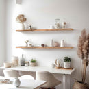 48 Inch Floating Shelves for Wall Rustic Light Wood Wall Shelves for Bedroom Set of 4 by CozyNest Decor