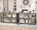 FOLUBAN Console Tables for Entryway, Sofa Table with 3 Tier Storage for Living Room Hallway Foyer Behind Couch, Rustic Light Grey by CozyNest Decor