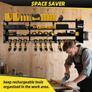 Power Tool Organizer Wall Mount with 12-Drill Holders-800Lbs Load Heavy Duty Metal 4-Layers Garage Storage and Organization Adjustable Battery Tools Rack with Side Panels Utility Racks Gifts for Men by GreenHaven Gardens