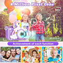Kids Camera,HD Digital Video Camera with Protective Cover,Childrens Toys for 3 4 5 6 7 8 9 Year Old Boys/Girls,Selfie Camera for Kids,Christmas Birthday Gifts with 32GB SD Card (Unicorn Purple) by TinyTreasures Baby Boutique
