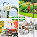 FEED GARDEN Short Shepherds Hooks for Outdoor, 48 Inch Bird Feeder Pole with 5 Prongs Base, Heavy Duty Shepherds Hook Garden Hook for Hummingbird Feeder, Hanging Lantern, Plant Baskets, 2 Pack by GreenHaven Gardens