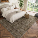 Washable 6x9 Area Rugs for Living Room, Boho Non-Slip Silicone Backing Large Rugs for Bedroom Dining Room Nursery Office, 0.3" Neutral Oriental Throw Carpet with 0.16" Cushioning Pad,Deep Brown/Multi by TinyTreasures Baby Boutique