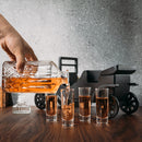 Old Fashioned Car Whiskey Decanter Set Model T Very Large 15 X 13 X 7 750ML Decanter And 4 3OZ Whisk by The Wine Savant