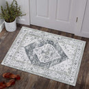 Lahome Boho Washable Rugs for Entryway - 2x3 Small Non-Slip Kitchen Rug Throw Lightweight Area Rugs for Bedroom Grey Print Oriental Distressed Bathroom Mat Floor Doormat Carpet for Laundry Living Room by TinyTreasures Baby Boutique