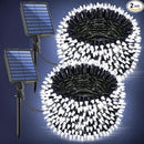 2-Pack 200FT Solar String Lights for Outside, 600 LED Extra-Bright Solar Light Outdoor with 19 Modes & Timer, Waterproof Fairy Solar Lights for Garden Patio Tree Christmas Decorations (Cool White)