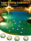 Hortsun 12 Pcs Floating Lotus Lights with Batteries Lily Pads Pool Flowers Diwali Pooja Decorations Floating Candles Decor for Pool Pond Outdoor Indoor(3.94 Inch,White) by GreenHaven Gardens