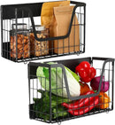 2 Pack Magnetic Shelf for Fridge Fruit Storage Container Fridge Magnetic Baskets Fruit Potato Onion Storage Bins, Pantry Organizer Refrigerator, Kitchen Counter, Cabinet, 12.4 x 7.9 x 5 Inch by CozyNest Decor