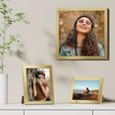 Vittanly 12x12 Picture Frames Set of 9, Shatter Resistant Plexiglass, Display 8x8 Pictures with Mat or 12x12 without Mat, Photo Frames for Wall Mount, Engineered Wood, Gold by CozyNest Decor