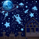 530 Glow in The Dark Stars Ceiling Stars Glow in The Dark Glow Moon and Space Wall Decals Astronaut Universe Galaxy Planet Wall Stickers Glowing Wall Stickers Kid Boys Living Room Decor by TinyTreasures Baby Boutique